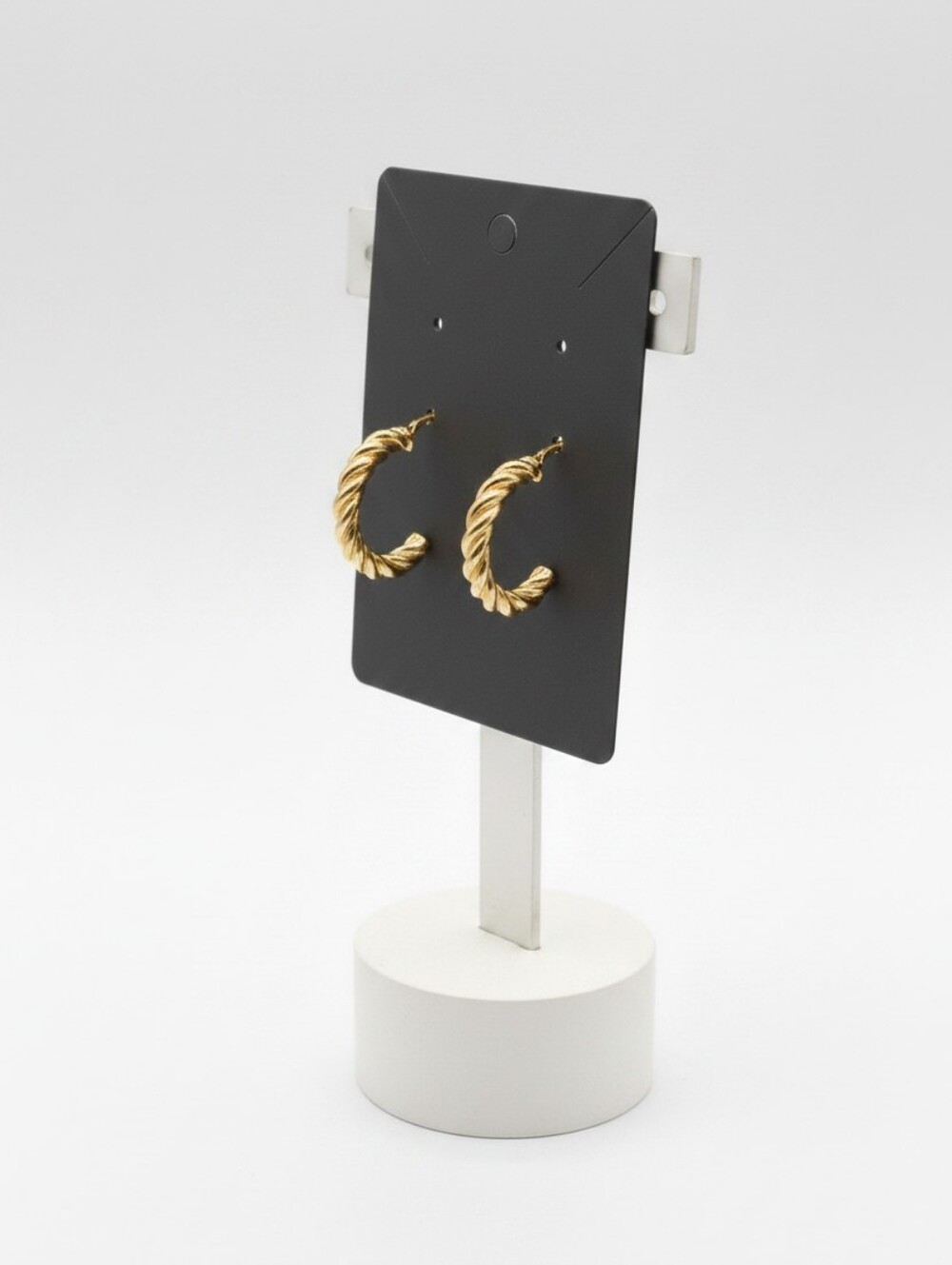 Gold Hoop Earrings with Intricate Design